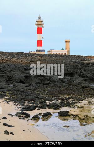 Faro de Tostón, El Cotillo, Fuerteventura, Kanarische Inseln, Spanien. Stockfoto