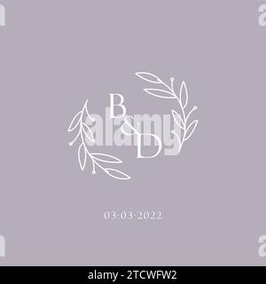 Initialen BD Hochzeit Monogramm Logo Inspiration Vektor Grafik Stock Vektor