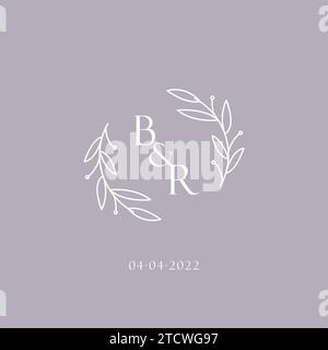 Initialen BR Hochzeit Monogramm Logo Inspiration Vektor Grafik Stock Vektor