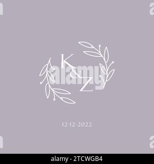 Initialen KZ Hochzeit Monogramm Logo Inspiration Vektor Grafik Stock Vektor