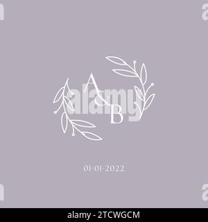 Initialen ab Hochzeit Monogramm Logo Inspiration Vektor Grafik Stock Vektor