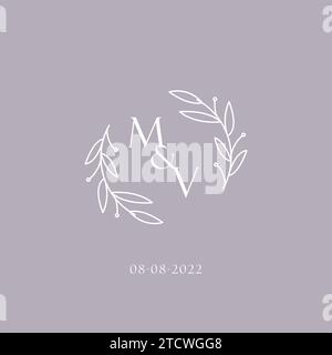 Initialen MV Hochzeit Monogramm Logo Inspiration Vektor Grafik Stock Vektor