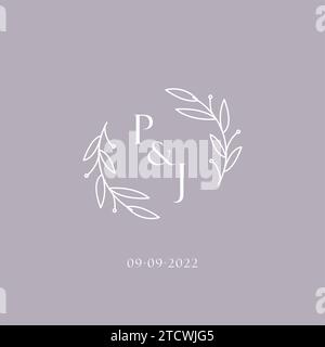 Initialen PJ Hochzeit Monogramm Logo Inspiration Vektor Grafik Stock Vektor