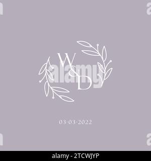 Initialen WD Hochzeit Monogramm Logo Inspiration Vektor Grafik Stock Vektor