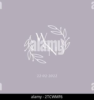Initialen WN Hochzeit Monogramm Logo Inspiration Vektor Grafik Stock Vektor