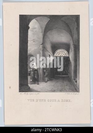 Blick auf einen Innenhof in Rom 1959 von Louis Leopold Boilly Stockfoto