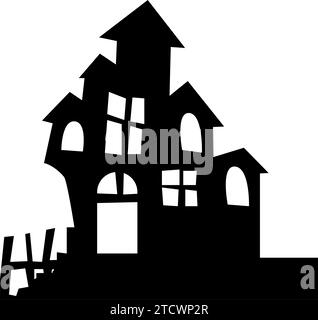 Silhouette eines Spukhauses Vektor Stock Vektor