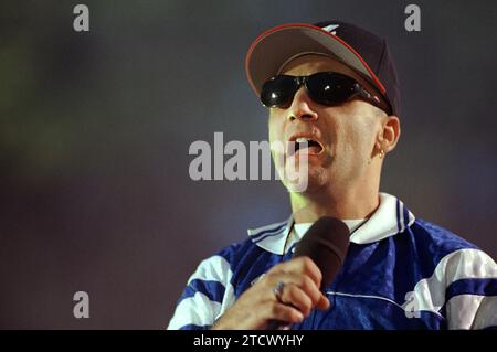 Mantova Italien 1997-05-31: Articolo 31, J-Ax und DJ Jad, während der Festivalbar Stockfoto