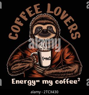 Faultcharakter Kaffeeliebhaber Vektor-Illustration für Ihr Unternehmen oder Ihre Marke Stock Vektor