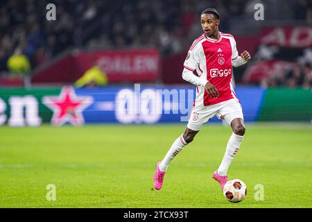 Amsterdam, Niederlande. Dezember 2023. AMSTERDAM, NIEDERLANDE - 14. DEZEMBER: Arjany Martha of Ajax dribbelt während des Gruppenspiels der UEFA Europa League 2023/24 zwischen Ajax und AEK Athen in der Johan Cruijff Arena am 14. Dezember 2023 in Amsterdam. (Foto von Andre Weening/Orange Pictures) Credit: Orange Pics BV/Alamy Live News Stockfoto