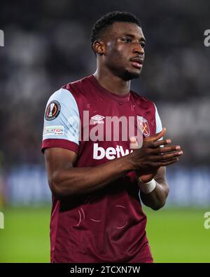 London, Großbritannien. Dezember 2023. Mohammed Kudus von West Ham United während des Spiels West Ham United FC gegen SC Freiburg UEFA Europa League Group A im London Stadium, London, England, Vereinigtes Königreich am 14. Dezember 2023 Credit: Every Second Media/Alamy Live News Stockfoto