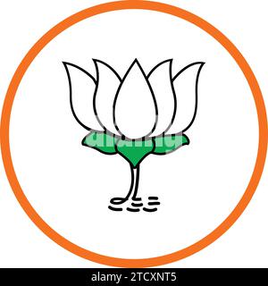 Lotus Flower Symbol |Parteizeichen| BJP Banner Hintergrund, 'Wahlsymbol' Bhartiya Janata Party Stock Vektor