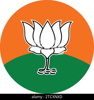 Lotus Flower Symbol |Parteizeichen| BJP Banner Hintergrund, 'Wahlsymbol' Bhartiya Janata Party Stock Vektor