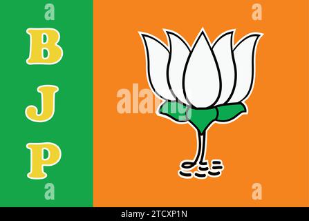 Lotus Flower Symbol |Parteizeichen| BJP Banner Hintergrund, 'Wahlsymbol' Bhartiya Janata Party Stock Vektor