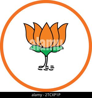 Lotus Flower Symbol |Parteizeichen| BJP Banner Hintergrund, 'Wahlsymbol' Bhartiya Janata Party Stock Vektor