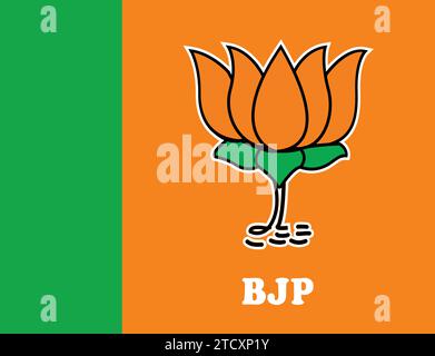 Lotus Flower Symbol |Parteizeichen| BJP Banner Hintergrund, 'Wahlsymbol' Bhartiya Janata Party Stock Vektor