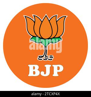 Lotus Flower Symbol |Parteizeichen| BJP Banner Hintergrund, 'Wahlsymbol' Bhartiya Janata Party Stock Vektor