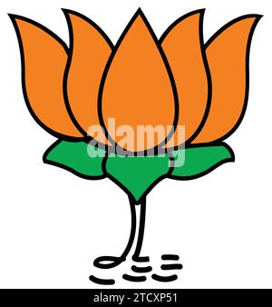 Lotus Flower Symbol |Parteizeichen| BJP Banner Hintergrund, 'Wahlsymbol' Bhartiya Janata Party Stock Vektor