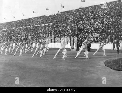 Athen (Griechenland), 04.06.1896. Eröffnungszeremonie der Olympischen Spiele in der griechischen Hauptstadt, in der die Könige von Griechenland und England und die Prinzen von Wales teilnahmen. Quelle: Album/Archivo ABC Stockfoto