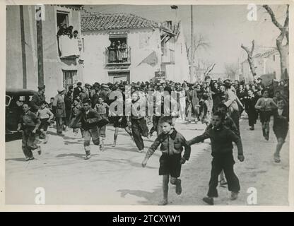 Madrid, 04.01.1939. Spanischer Bürgerkrieg. Aspekt des Eingangs der Truppen nach Madrid nach dem Ende des Bürgerkriegs. Quelle: Album / Archivo ABC / Félix Correia Stockfoto