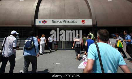 Madrid, 29.06.2010. Chaos in Madrid aufgrund des Streiks ohne Mindest-Metro-Dienste. Foto: Oscar del Pozo ARCHDC. Quelle: Album / Archivo ABC / Oscar del Pozo Stockfoto