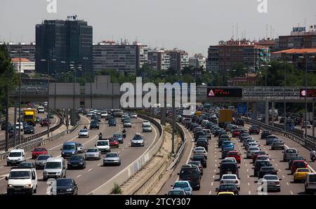 Madrid, 29.06.2010. Chaos in Madrid aufgrund des Streiks ohne Mindest-Metro-Dienste. Foto: Oscar del Pozo ARCHDC. Quelle: Album / Archivo ABC / Oscar del Pozo Stockfoto