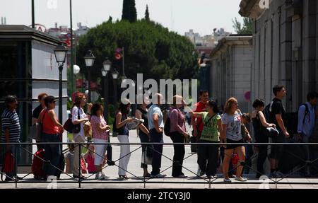 Madrid, 29.06.2010. Chaos in Madrid aufgrund des Streiks ohne Mindest-Metro-Dienste. Foto: Oscar del Pozo ARCHDC. Quelle: Album / Archivo ABC / Oscar del Pozo Stockfoto