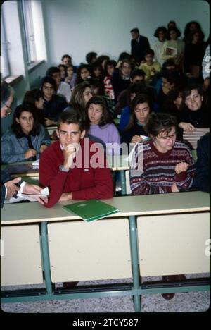 Madrid, 18.10.1988. Seine Königliche Hoheit der Prinz von Asturien begann sein Rechtsstudium an der Autonomen Universität Madrid. Quelle: Album/Archivo ABC/Gonzalo Cruz Stockfoto