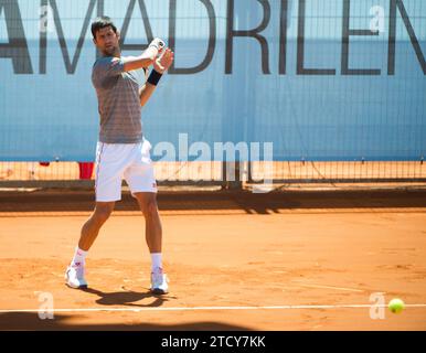 Madrid, 05.07.2017. Mutual Tennis Madrid Open. Im Bild, Novak Djokovic Training. Foto: St. Bernhard, Belén Díaz Archdc. Quelle: Album / Archivo ABC / Eduardo San Bernardo, Ernesto Agudo Stockfoto