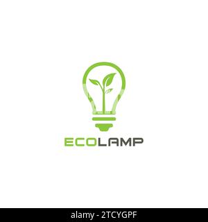 Einfaches und einzigartiges Design mit dem Logo der Öko-Lampe. Idea-Logo Stock Vektor