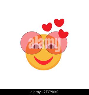 Große Auswahl an gelben Emoticon-Smile-Symbolen. Comic-Emoji-Set. Emoticons gesetzt. Stock Vektor