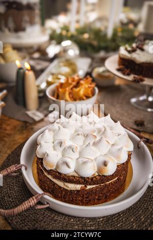 Kuchen für Weihnachten und Neujahr. Weihnachten hausgemachte süße Backen Stockfoto