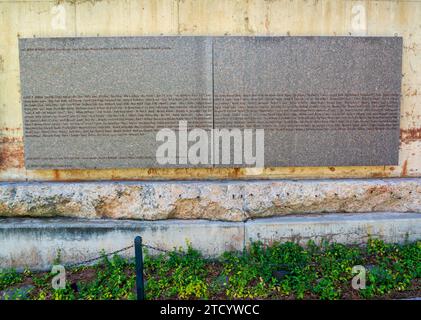 Die Gedenktafel am Oklahoma City National Memorial Stockfoto