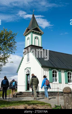 Thingvellir Kirche im Thingvellir Nationalpark, Island Stockfoto