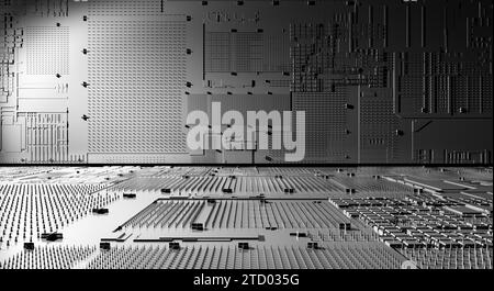 Futuristische Struktur mit Linien und Würfel und geometrische Formen.3D Illustration.Technologie und Wissenschaft Hintergrund Stockfoto