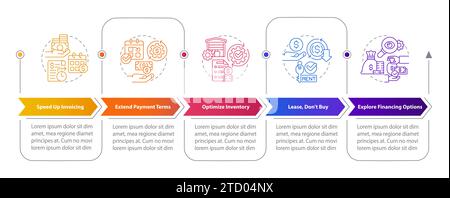 2D-Cashflow-Layout mit kreativen Liniensymbolen Stock Vektor