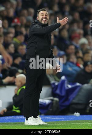 Brighton and Hove, England, 14. Dezember 2023. Roberto de Zerbi, Trainer von Brighton und Hove Albion während des Spiels der UEFA Europa League im AMEX Stadium, Brighton und Hove. Der Bildnachweis sollte lauten: Paul Terry / Sportimage Credit: Sportimage Ltd/Alamy Live News Stockfoto