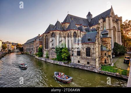 Michaeliskirche an der Leie, Belgien, Ostflandern, Gent Stockfoto