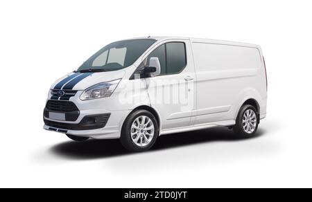 Ford Transit Custom Van isoliert auf weißem Hintergrund Stockfoto