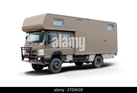 Mitsubishi Fuso Canter 4X4 RV isoliert auf weißem Hintergrund Stockfoto