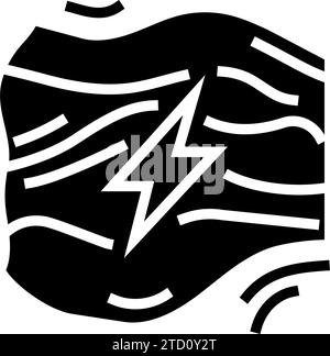 Energie-Windkraftanlage Glyphe-Symbol-Vektor-Illustration Stock Vektor