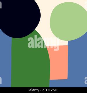 Einfacher abstrakter geometrischer Hintergrund mit handgezeichneten Formen. Minimalistisch anmutende quadratische Bannervorlage für soziale Medien Stock Vektor