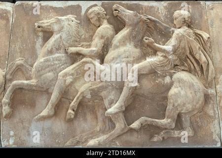 Fries der Reiter, Akropolis-Museum, Athen, Griechenland Stockfoto
