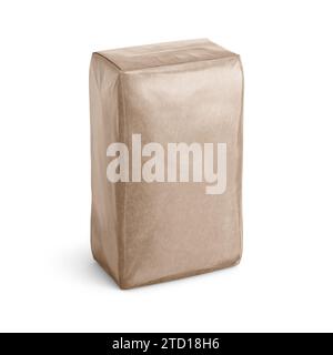 3D-Rendering mit Zement Paper Bag Mockup Stockfoto