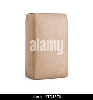 3D-Rendering mit Zement Paper Bag Mockup Stockfoto