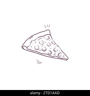 Handgezeichnete Illustration des Symbols für geschnittene Pizza. Illustration Der Kritzelvektorskizze Stock Vektor