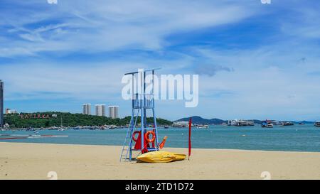 Wunderschöne Landschaft und Stadtbild von Pattaya Stadt in Thailand. Sehen Sie die Landschaft des Meeres am Pattaya Beach für Thailänder und ausländische Reisende Stockfoto