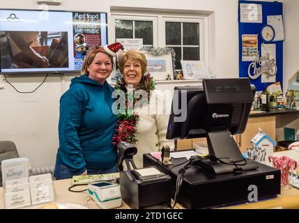 Budleigh bis spät in die Nacht Christmas Shopping. Stockfoto