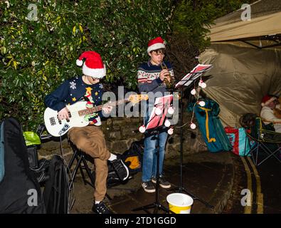 Budleigh bis spät in die Nacht Christmas Shopping. Stockfoto