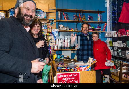 Budleigh bis spät in die Nacht Christmas Shopping. Stockfoto